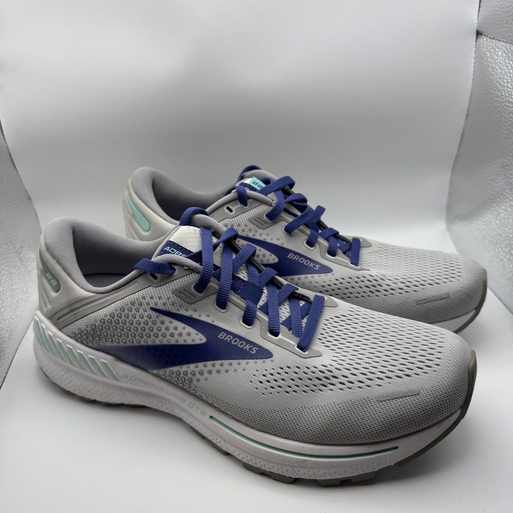 Brooks Adrenaline GTS Womens 11.5 Narrow 2A Grey Blue Running Shoes 1203532A045